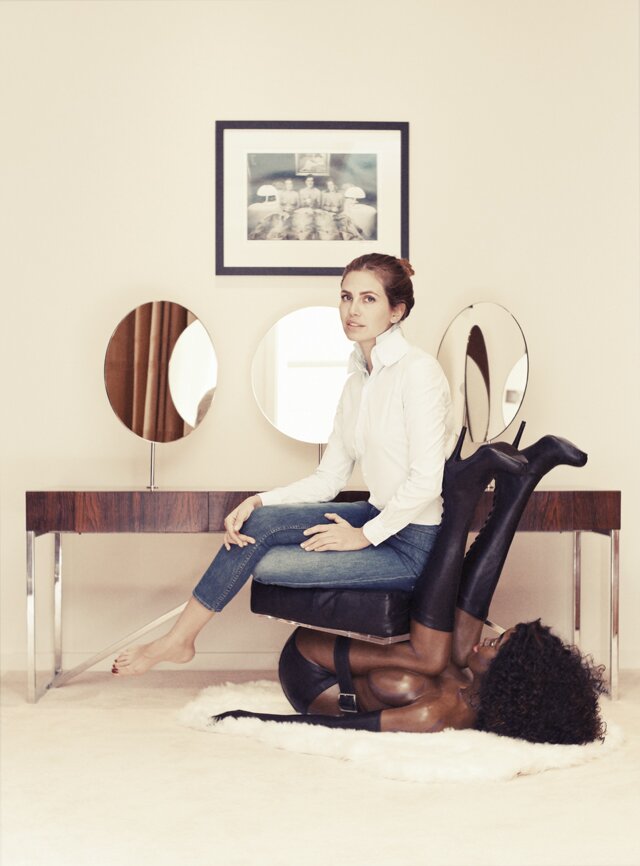 black woman chair